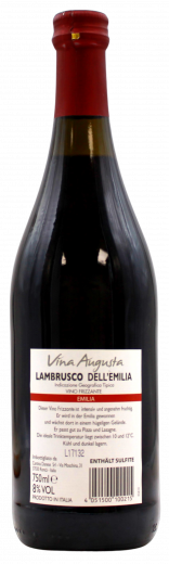 Vina Augusta Lambrusco Emilia Rotwein lieblich IGT 8% vol., 6 x 750ml Flasche