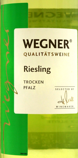 Wegner Pfalz Riesling Weißwein trocken QbA 12.5% vol., 6 x 750ml Flasche