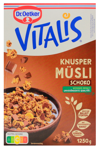 Dr. Oetker Vitalis Knusper Müsli Schoko, 1 x 1.25 kg Packungen