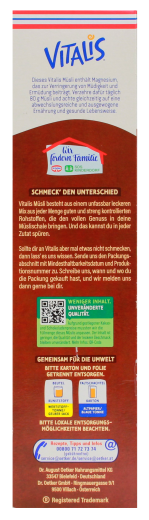 Dr. Oetker Vitalis Knusper Müsli Schoko, 1 x 1.25 kg Packungen