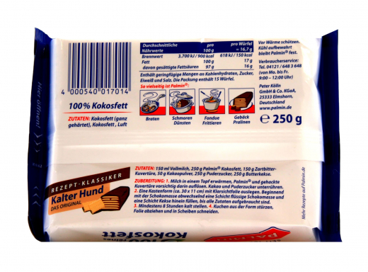 Palmin 100% reines Kokosfett, 10 x 250g Packungen