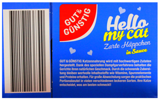 Gut & Günstig Hello my cat Zarte Häppchen in Sauce Katzenfutter, 4 x 1.2 kg Packung
