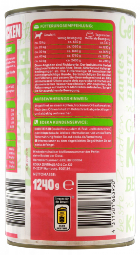 Gut & Günstig Saftige Brocken mit Kalb in feiner Sauce, 6 x 1240g Dosen