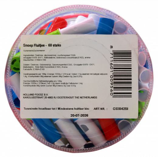 Holland Foodz Flöte mit Lolliinhalt 3 x 270g Dosen