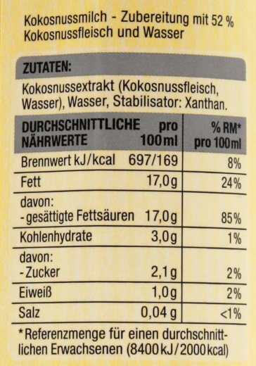 Edeka Classic Line Kokosnussmilch cremig, 6 x 1000ml Packungen