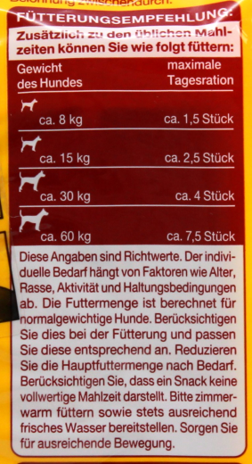 Gut & Günstig Lieblings Streifen Hundeleckerli mit Geflügel 15 x 200g Packungen