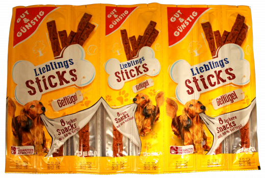 Gut & Günstig Lieblings Sticks Hundeleckerli mit Geflügel, 25 x 88g Packungen