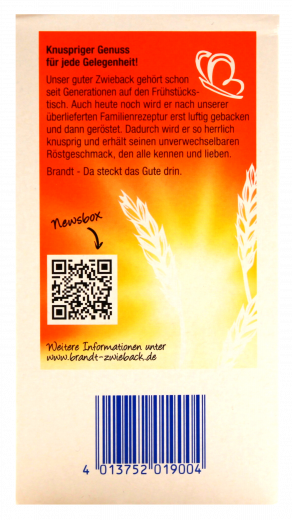 Brandt Marken-Zwieback, 10 x 225g Packungen