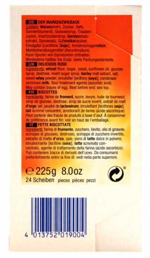 Brandt Marken-Zwieback, 10 x 225g Packungen