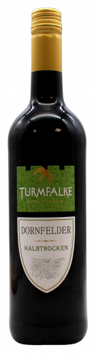 Turmfalke Dornfelder Rotwein halbtrocken QbA 12.5% Vol., 6 x 750 ml Flaschen