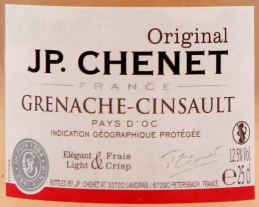 J.P CHENET Grenache-Cinsault Rosèwein 12.5% vol., 6 x 250ml Flaschen