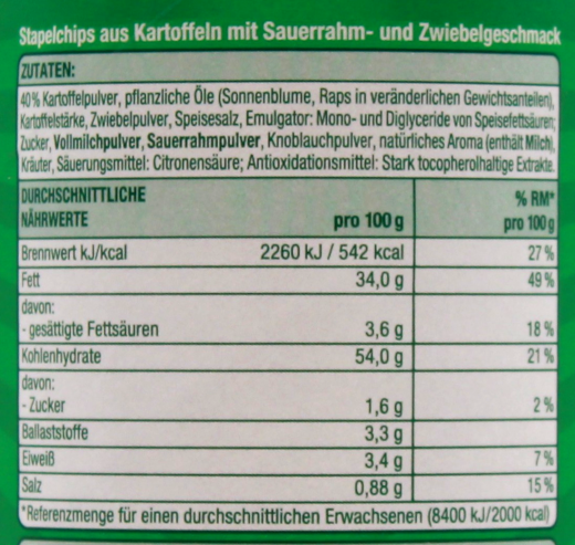 Gut & Günstig Sour Cream & Onion Stapelchips 5 x 175g Dosen