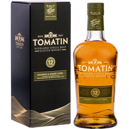 Tomatin 12 Years Highland Single Malt Scotch Whisky 43% vol., 700ml Flasche in Geschenkhülle