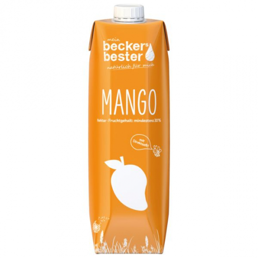 beckers bester Mango-Nektar mit Direktsaft, 6 x 1000ml Packungen