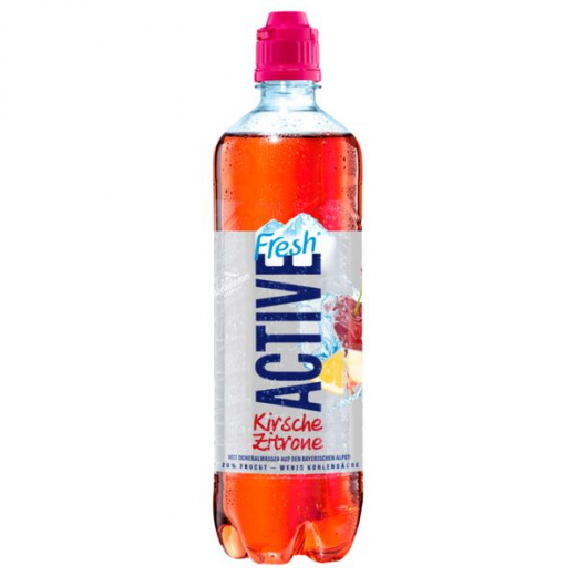 Adelholzener Alpenquellen Active Fresh Kirsche Zitrone, 8 x 750 ml Flaschen EINWEG