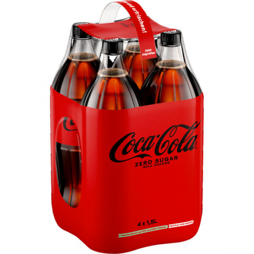 Coca Cola Zero, 4 x 1500ml Flaschen EINWEG