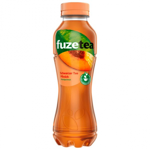Fuze Tea Schwarzer Tee Pfirsich 12 x 400ml Flaschen EINWEG