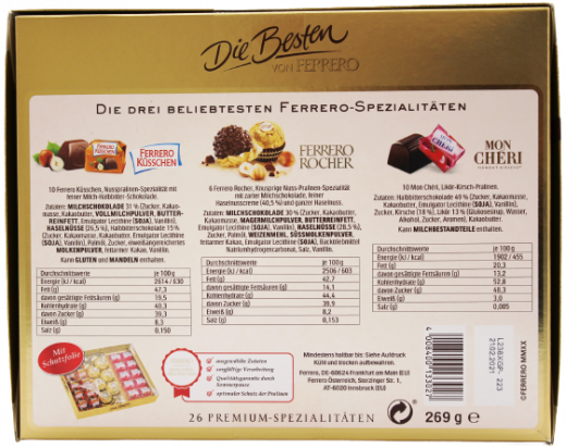 Ferrero Die Besten, 4 x 269g Packungen