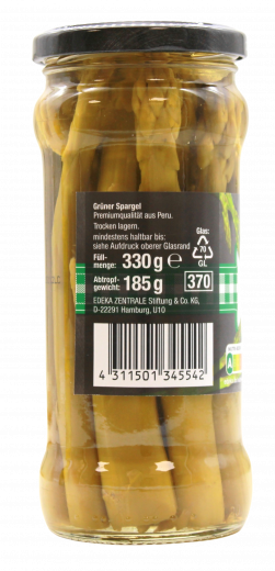 Edeka Spargel Stangen grün, 3 x 185g Gläser