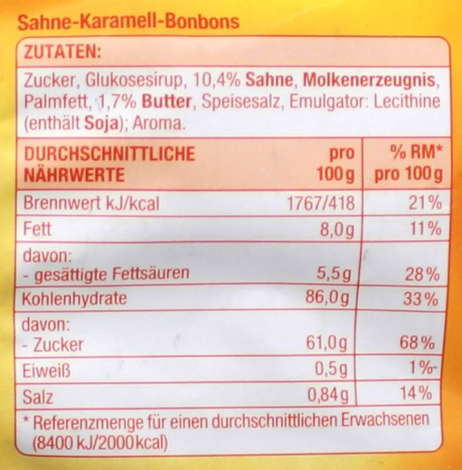 Gut & Günstig Sahne Karamellbonbons, 5 x 200g Beutel