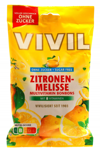 Vivil Multivitamin Bonbons Zitronenmelisse ohne Zucker, 15 x 120g Beutel