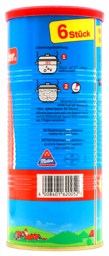 Metten Wiener Würstchen, 6 x 330g Dosen