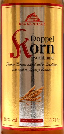 Bauernhaus Doppelkorn 38% vol., 6 x 700ml Flasche