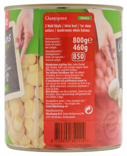 Lutece Champignons 1.Wahl ganz, 3 x 460g Dosen