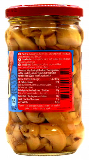 Lutece Champignons 2.Wahl Scheiben, 6 x 170g Gläser
