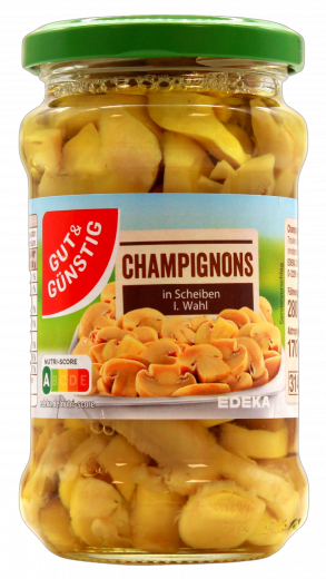 Gut & Günstig Champignons Scheiben 1.Wahl, 6 x 170g Gläser