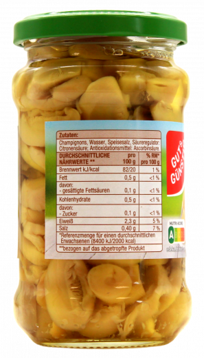 Gut & Günstig Champignons Scheiben 1.Wahl, 6 x 170g Gläser