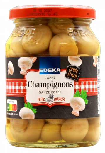 Edeka Champignons 1.Wahl ganze Köpfe, 3 x 200g Gläser