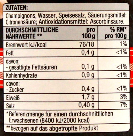 Edeka Champignons 1.Wahl ganze Köpfe, 3 x 200g Gläser