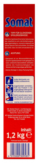 Somat Spezial-Salz Spülmaschinensalz, 8 x 1.2kg Packungen