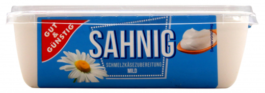Gut & Günstig Schmelzkäsezubereitung Sahnig, 5 x 200g Becher