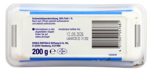 Gut & Günstig Schmelzkäsezubereitung Sahnig, 8 x 200g Becher