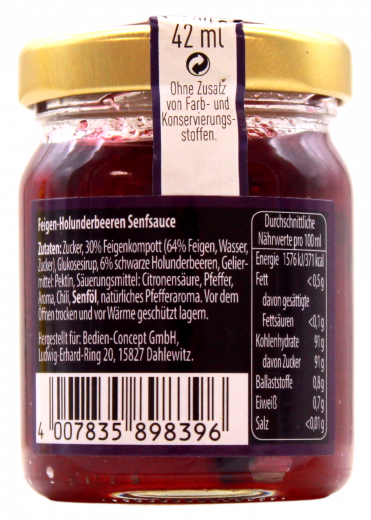 Ideal Feige-Holunderbeeren Senfsauce, 6 x 60g Gläser