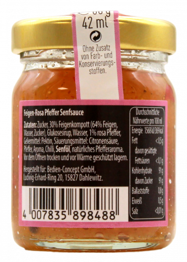 Ideal Feige-Rosa Pfeffer Senfsauce, 6 x 60g Gläser