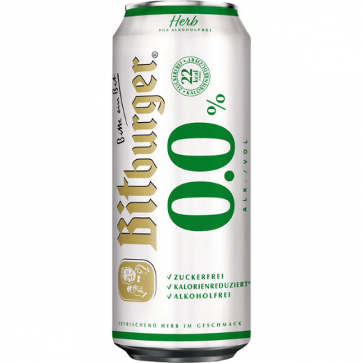 Bitburger Herb Alkoholfrei, 24 x 500ml Dosen EINWEG