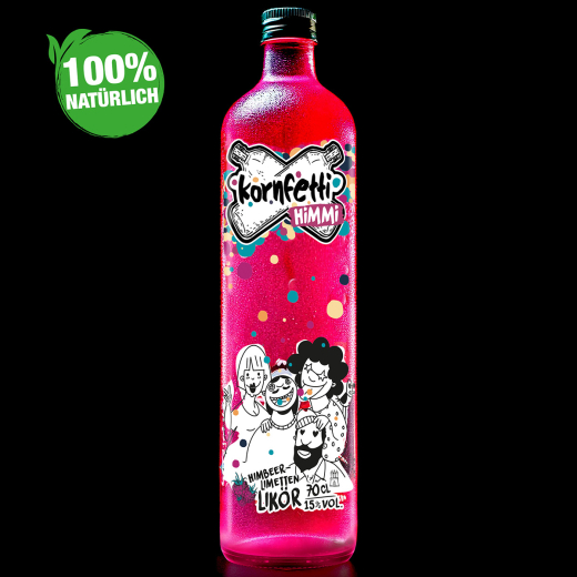 Kornfetti "Himmi" 15% vol. Himbeer-Limette-Likör, 6 x 700ml Flaschen