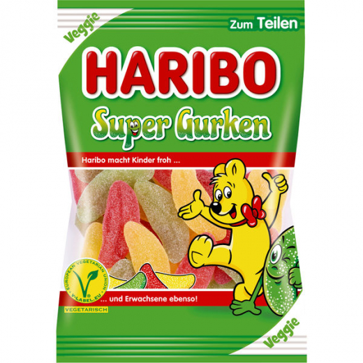 Haribo Super Gurken vegan 15 x 175g Tüten