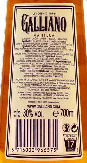 Galliano Vanilla 30% vol., 700ml Flasche