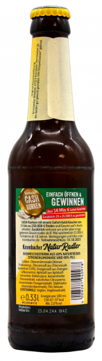 Krombacher Natur Radler 2% vol., 24 x 330ml Flaschen MEHRWEG