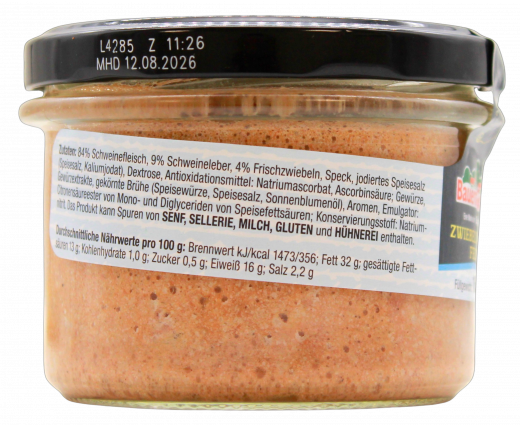 Bauerngut Zwiebelwurst, 6 x 160g Gläser