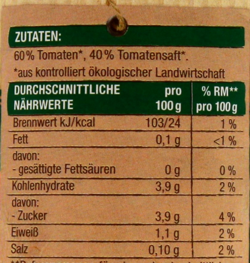 EDEKA Bio Tomaten in Stücken, 12 x 400g Dosen