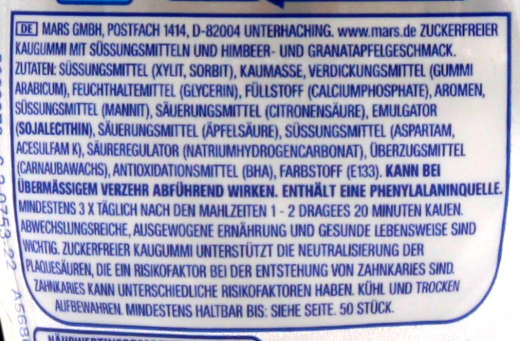 Wrigley's Extra Professional White Himbeere Granatapfel ohne Zucker, 12 x 50er Dosen