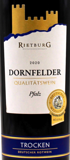Riedburg Dornfelder Qualitätswein Pfalz Rotwein trocken 13% vol., 6 x 750ml Flaschen