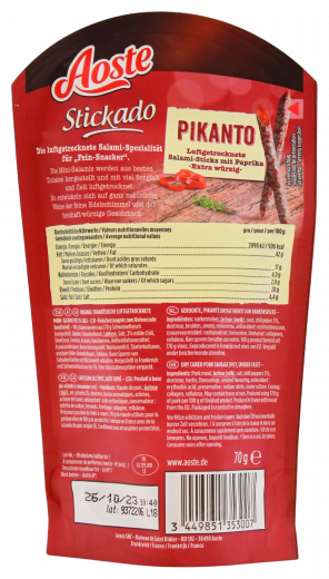 Aoste Stickado Pikanto, 12 x 70g Packungen