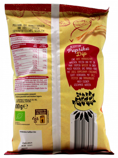 Edeka Bio Süßkarteffelchips, 5 x 100g Packungen