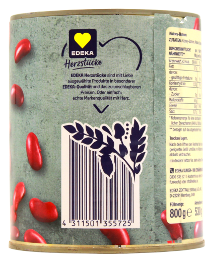 Edeka Herzstücke Kidney-Bohnen, 6 x 530g Dose